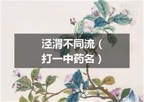 泾渭不同流（打一中药名）
