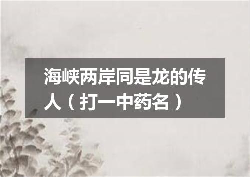 海峡两岸同是龙的传人（打一中药名）