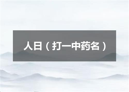 人日（打一中药名）