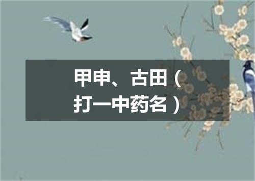 甲申、古田（打一中药名）