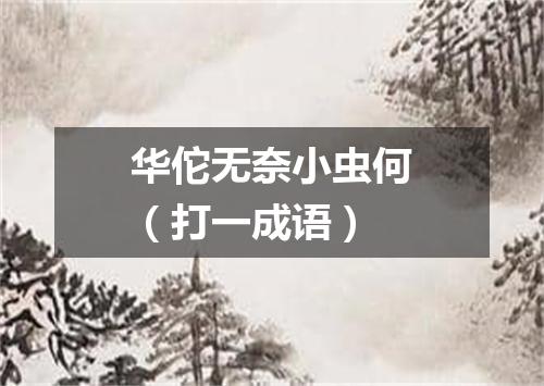 华佗无奈小虫何（打一成语）