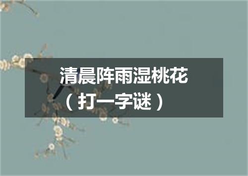 清晨阵雨湿桃花（打一字谜）