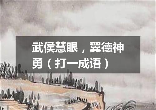 武侯慧眼，翼德神勇（打一成语）