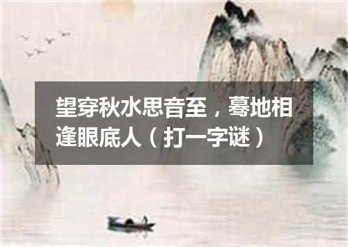 望穿秋水思音至，蓦地相逢眼底人（打一字谜）