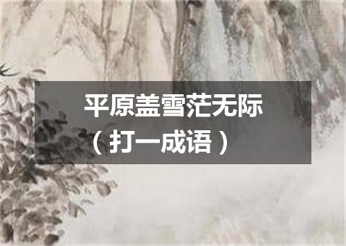 平原盖雪茫无际（打一成语）