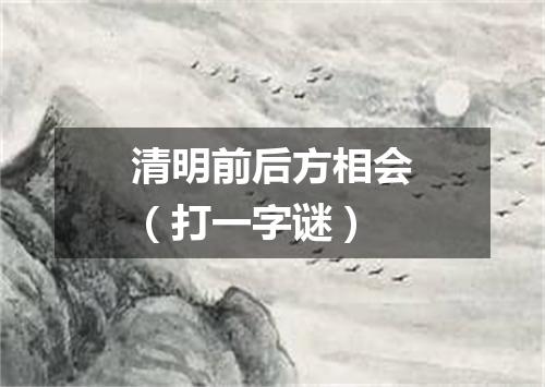 清明前后方相会（打一字谜）