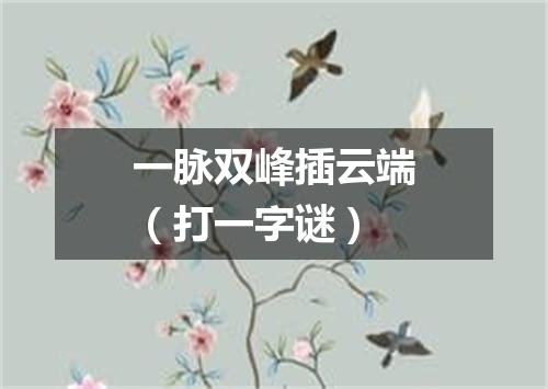 一脉双峰插云端（打一字谜）