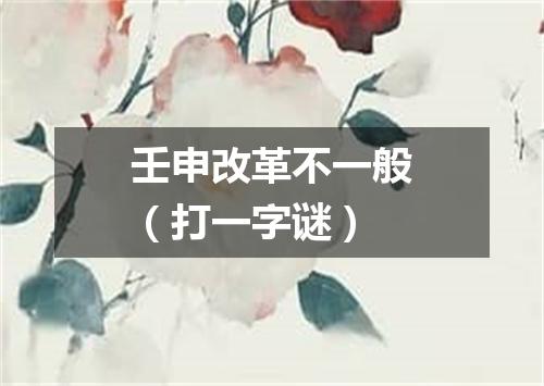 壬申改革不一般（打一字谜）