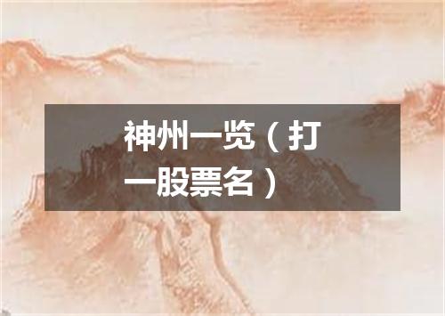 神州一览（打一股票名）