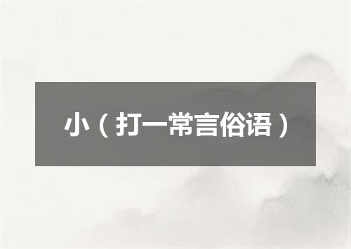 小（打一常言俗语）