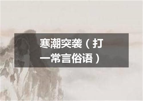 寒潮突袭（打一常言俗语）