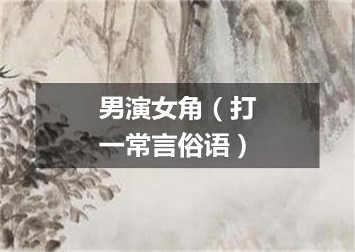 男演女角（打一常言俗语）