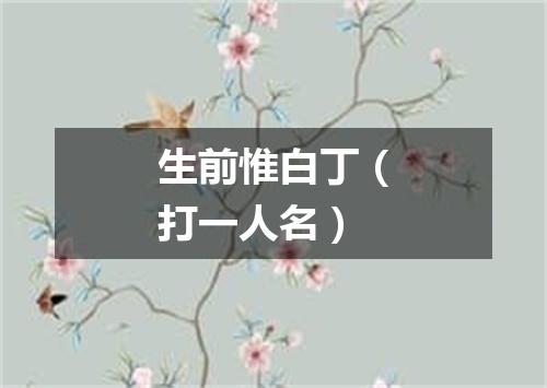 生前惟白丁（打一人名）