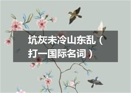 坑灰未冷山东乱（打一国际名词）