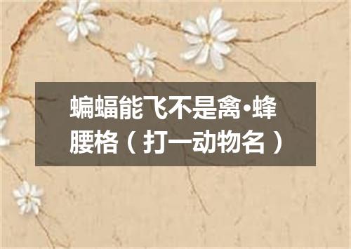 蝙蝠能飞不是禽·蜂腰格（打一动物名）