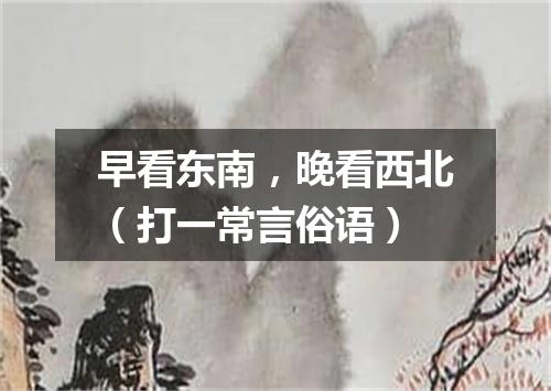 早看东南，晚看西北（打一常言俗语）