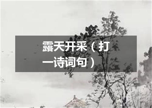 露天开采（打一诗词句）