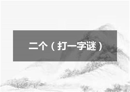 二个（打一字谜）
