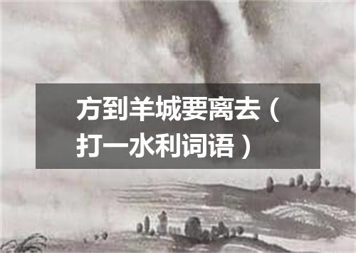 方到羊城要离去（打一水利词语）