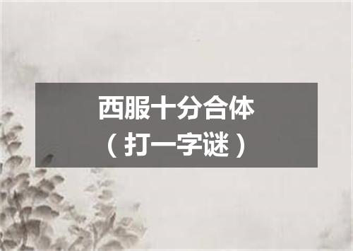 西服十分合体（打一字谜）