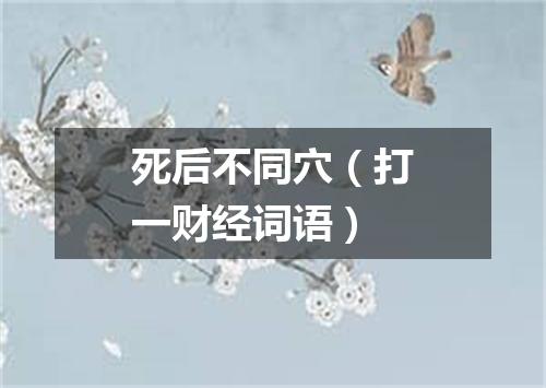 死后不同穴（打一财经词语）