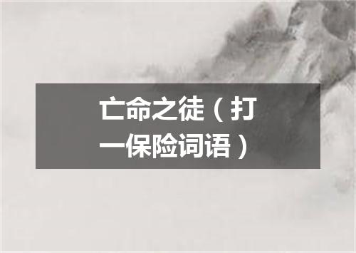 亡命之徒（打一保险词语）