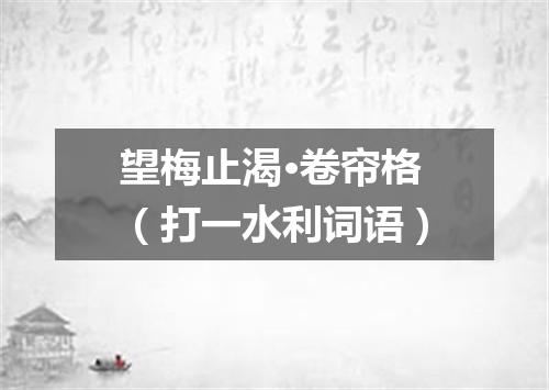 望梅止渴·卷帘格（打一水利词语）