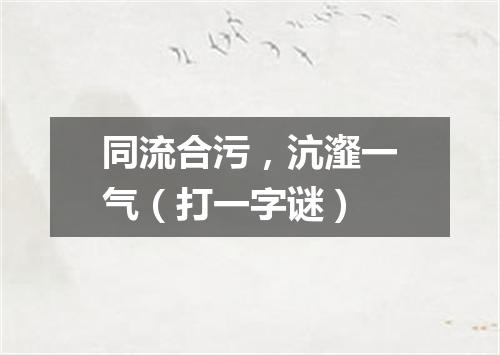 同流合污，沆瀣一气（打一字谜）