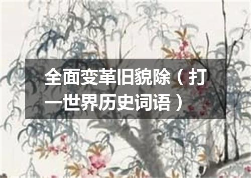全面变革旧貌除（打一世界历史词语）