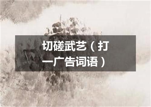 切磋武艺（打一广告词语）