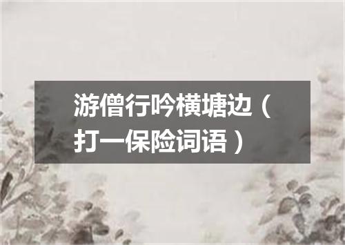 游僧行吟横塘边（打一保险词语）