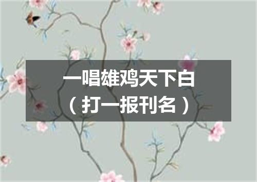 一唱雄鸡天下白（打一报刊名）