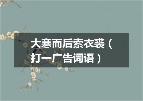 大寒而后索衣裘（打一广告词语）