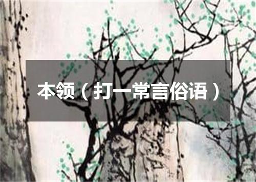 本领（打一常言俗语）