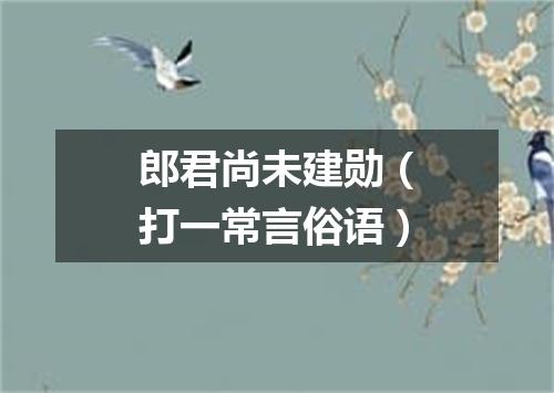 郎君尚未建勋（打一常言俗语）