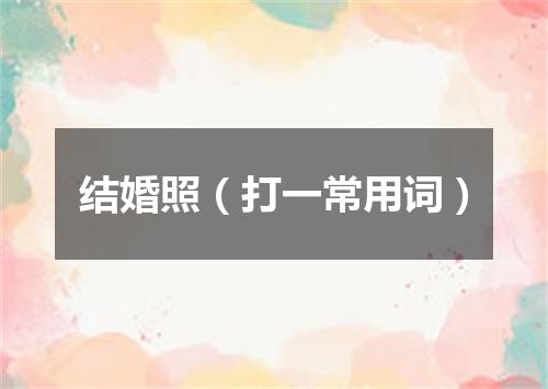 结婚照（打一常用词）