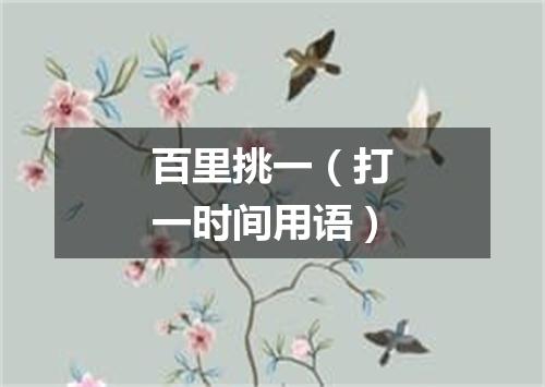 百里挑一（打一时间用语）