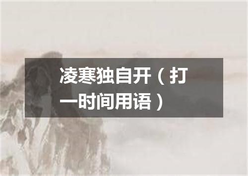 凌寒独自开（打一时间用语）