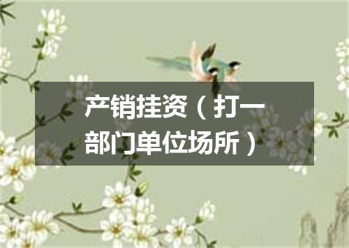 产销挂资（打一部门单位场所）