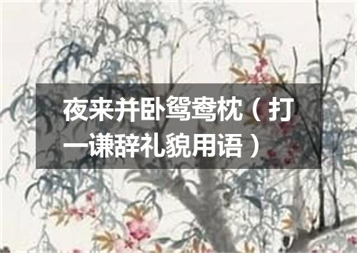 夜来并卧鸳鸯枕（打一谦辞礼貌用语）