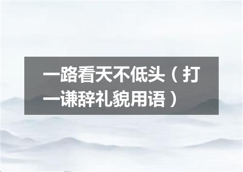 一路看天不低头（打一谦辞礼貌用语）