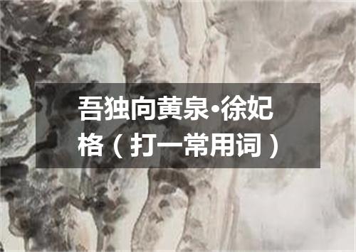 吾独向黄泉·徐妃格（打一常用词）