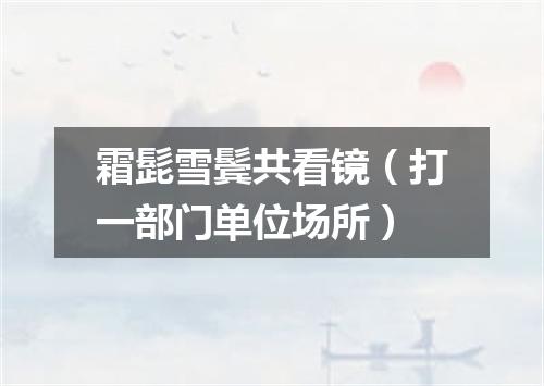 霜髭雪鬓共看镜（打一部门单位场所）