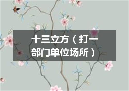 十三立方（打一部门单位场所）