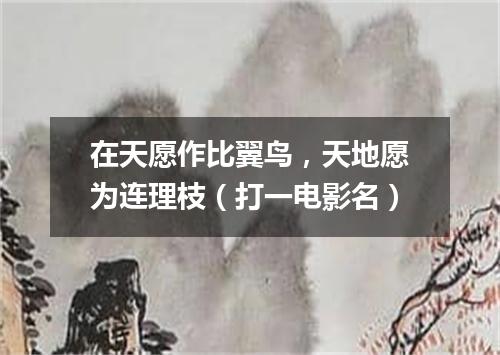 在天愿作比翼鸟，天地愿为连理枝（打一电影名）