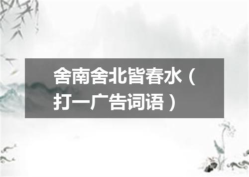 舍南舍北皆春水（打一广告词语）