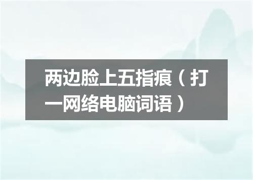 两边脸上五指痕（打一网络电脑词语）
