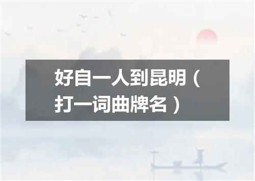 好自一人到昆明（打一词曲牌名）
