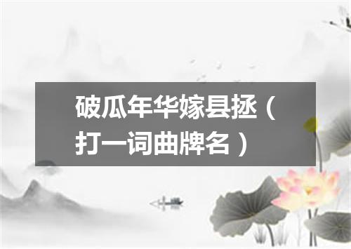 破瓜年华嫁县拯（打一词曲牌名）
