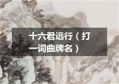 十六君远行（打一词曲牌名）